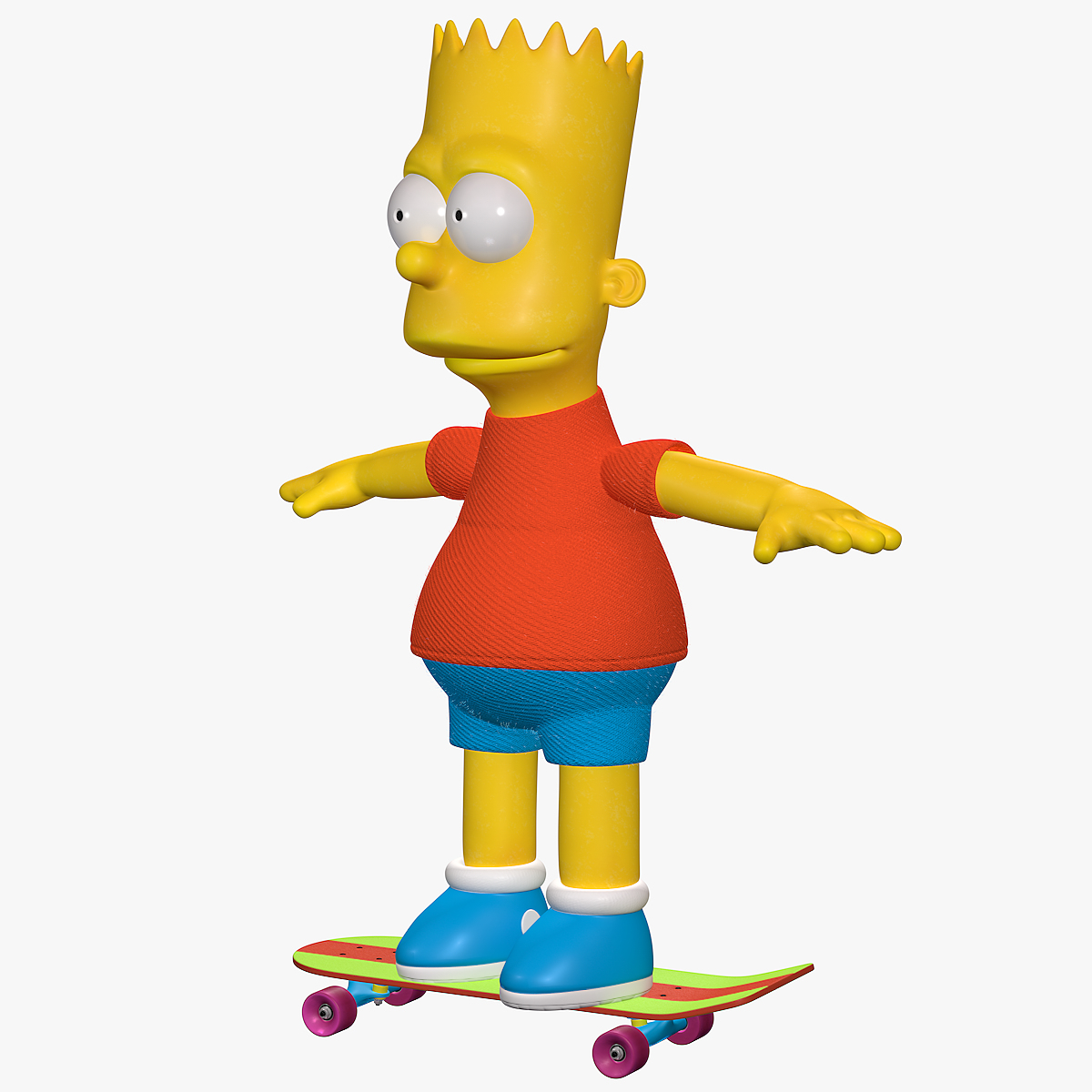 Bart Simpson Character Skateboarding model - TurboSquid 1757548