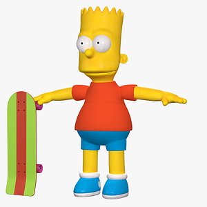 Bart Simpson Character Skateboarding model
