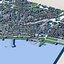 Paisaje urbano de Bakú, Azerbaiyán, modelo 3D, horizonte del mar Caspio, torres de llamas, centro Heydar Aliyev