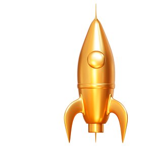 3D 3D golden rocket icon model