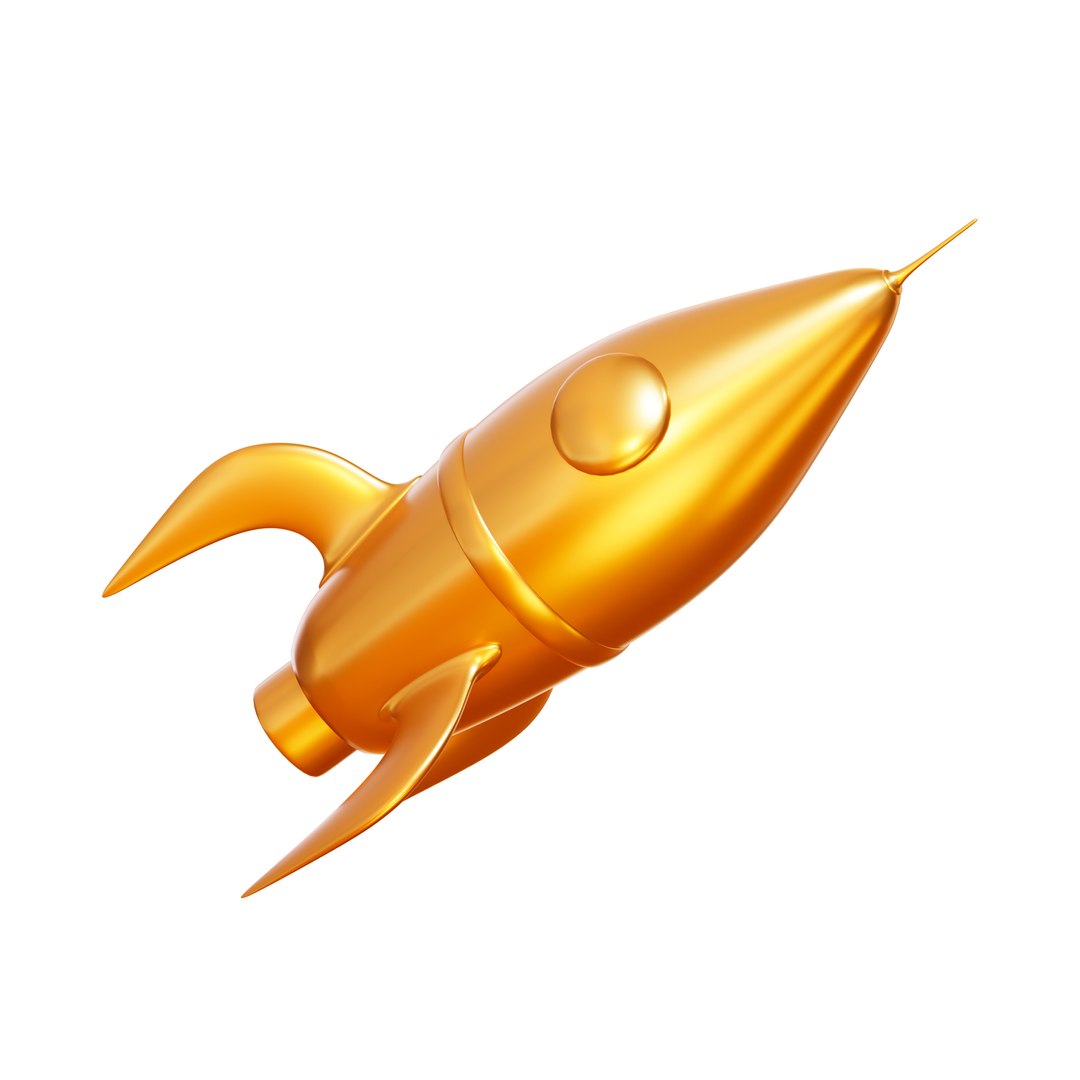 3D 3D Golden Rocket Icon Model - TurboSquid 2397053
