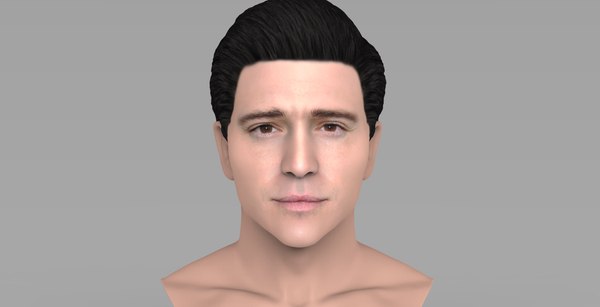 bust handsome man color 3D model