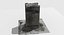 3d destroyed ruined building skyscrapers model