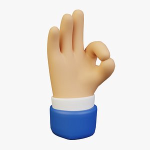 3D Ok Sign Icon model