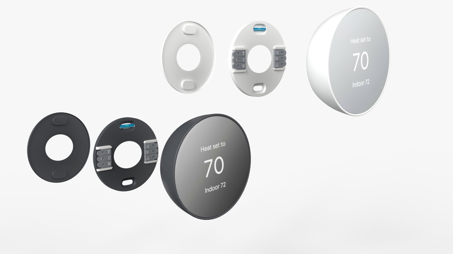 Google Nest Thermostat And Learning Thermostat All Colors 2023 3D Model ...
