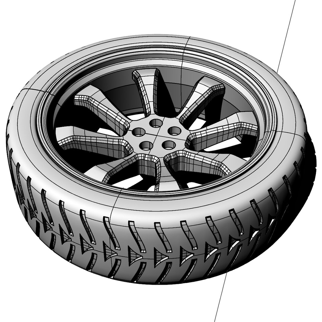 Tire Alloy Wheel Rim Obj