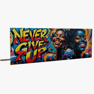 3D model Wooden Billboard Graffiti v7