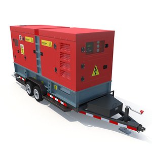 3D diesel generator trailer model
