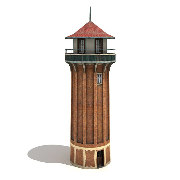 low-poly water tower 3d model