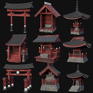 3D model JAPANESE ASIAN MEDIEVAL FEUDAL CITY STRUCTURES COLLECTION