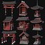 JAPANESE ASIAN MEDIEVAL FEUDAL CITY STRUCTURES COLLECTION