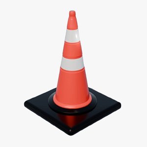 Traffic Cone With Game Ready Low-poly 3D Model 3D model