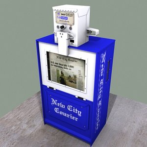 newspaper stand 3d max