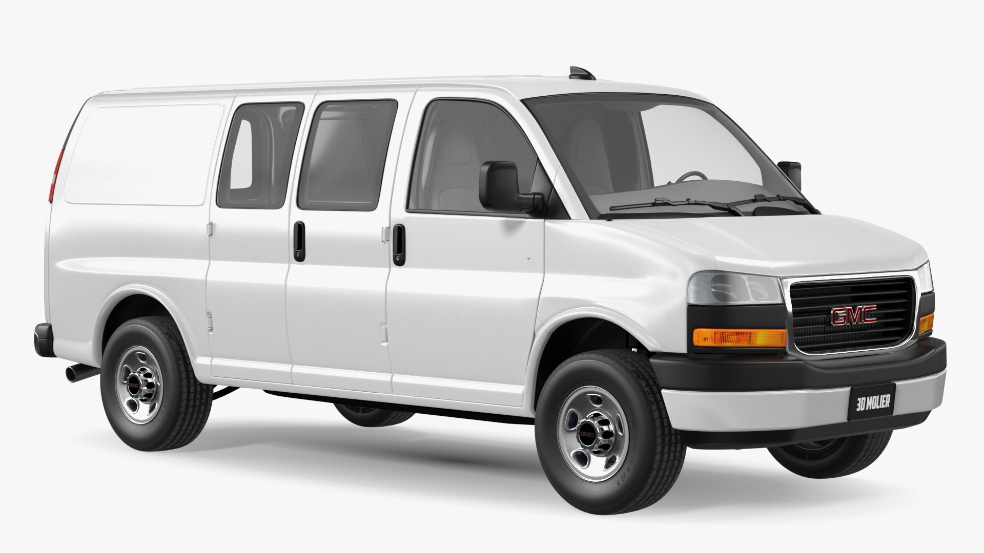 GMC Savana Van White 3D model preview
