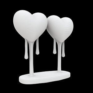 3D Heart Couple with Hanging Legs 3D Print Model