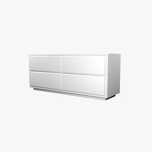 Gallery 4-Drawer Low Dresser White