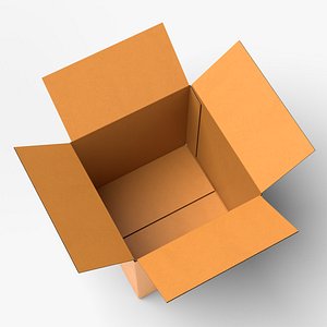 3D model Corrugated Shipping Box 12x12x12in RSC