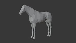 3D Low Poly Horse Base Mesh model