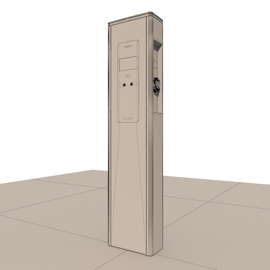 Electric Vehicle Charging Station SICHARGE AC22 3D model - TurboSquid ...