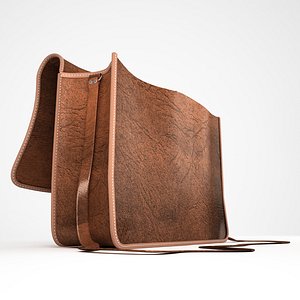 open leather satchel bag 3d ma