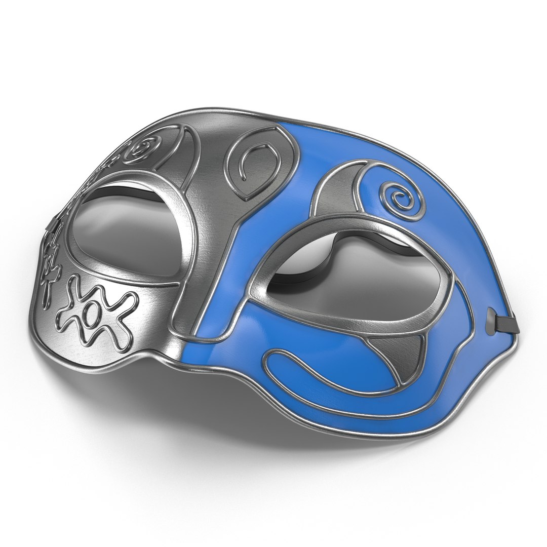 Masquerade Mask Blue 3D model preview