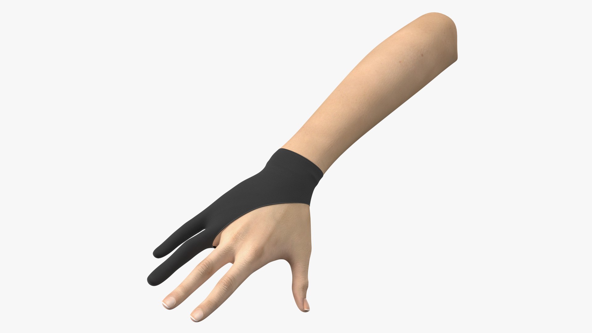 Black Artist Glove on Hand 3D model preview