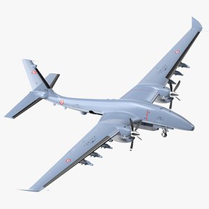 3D Baykar Bayraktar Akinci Rigged for Cinema 4D model