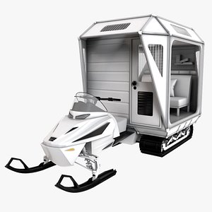 Snowmobile fishing Shack