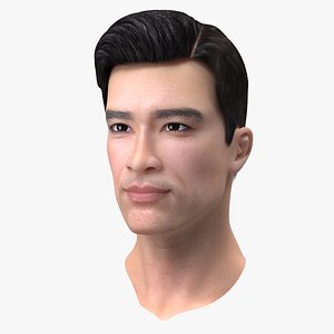Asian Man Head 3D model