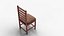 Realistic Wooden Dining Chair 3D Model with Leather Cushion - High Quality Furniture Asset for Inter 3D model