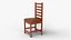Realistic Wooden Dining Chair 3D Model with Leather Cushion - High Quality Furniture Asset for Inter 3D model