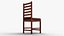Realistic Wooden Dining Chair 3D Model with Leather Cushion - High Quality Furniture Asset for Inter 3D model