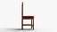 Realistic Wooden Dining Chair 3D Model with Leather Cushion - High Quality Furniture Asset for Inter 3D model