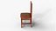 Realistic Wooden Dining Chair 3D Model with Leather Cushion - High Quality Furniture Asset for Inter 3D model