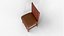 Realistic Wooden Dining Chair 3D Model with Leather Cushion - High Quality Furniture Asset for Inter 3D model