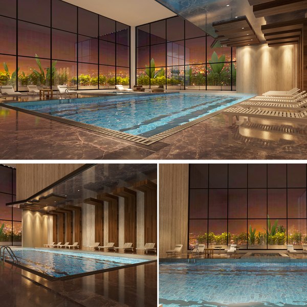 hyper realistic indoor swimming pool 3d model3D模型 - TurboSquid 2014778