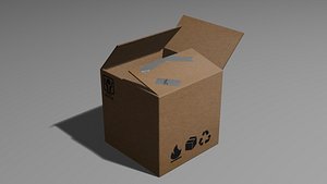 3D model Realistic Cardboard Shipping Box - Game Ready 3D Model