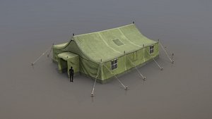 military tent 01 forest 3D model