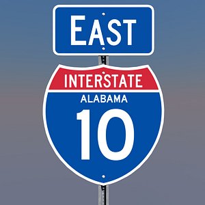 3D Alabama Interstate 10 Signs