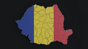 Political Map of Romania 3D model