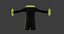 Mantel mit Pelzmanschetten und Kragen in T-Pose