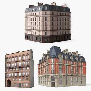 3D French Buildings Collection model