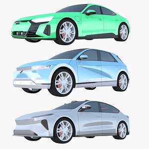 Electric cars collection 3D