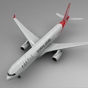 3D model airbus a330-300 shanghai airlines