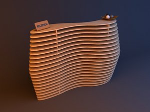 Wooden parametric loft reception 3D model