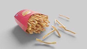 fast food french fries with pbr textures