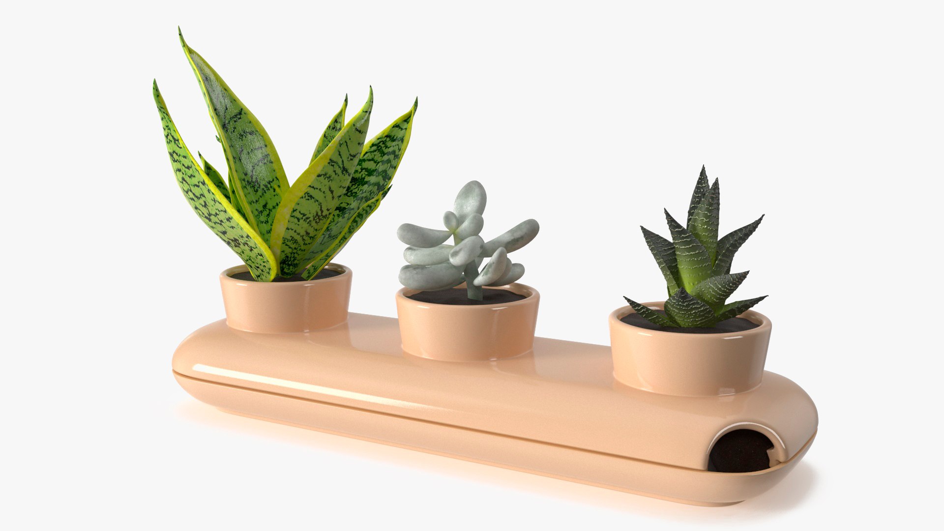 Ceramic Trio Pot Sagaform Beige 3D model preview