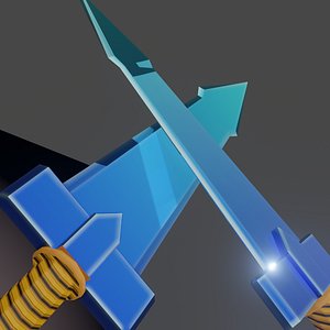 low poly sword 3D model