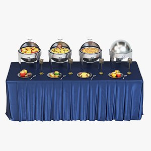3D Open buffet Set 05 model