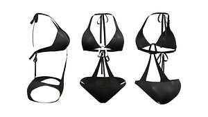 Chest Buckle Tie Swimsuit 3D model